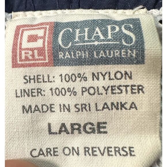 Vintage Chaps Ralph Lauren Swim Trunks Mens Lg Blue White Mesh Lined - Picture 8 of 8